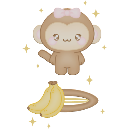 ∘°♡ cutest banana monkey hairclip .ᐟ