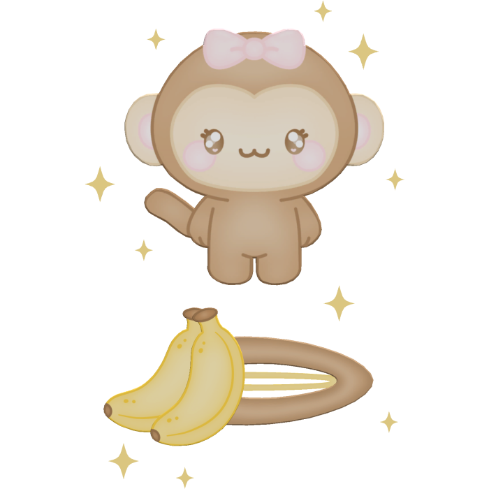 ∘°♡ cutest banana monkey hairclip .ᐟ