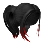Long Pigtails in Black with Red Ombre