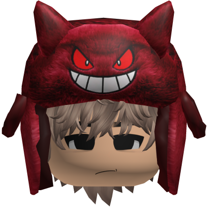Red Dengar Ushanka w/ Chill Emo Boy Face y2k Hair Roblox item