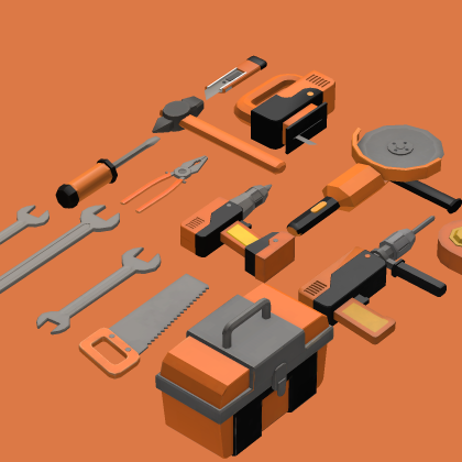 Low Poly Construction Tools
