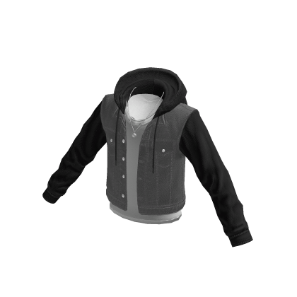 Y2K Layered Corduroy Hoodie Jacket (Gray) thumbnail