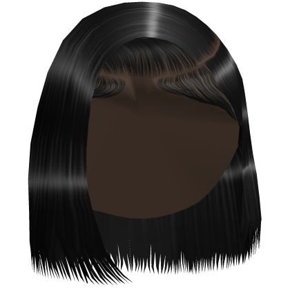 Sleek Side Part Bob /w Edges (Black) Roblox item