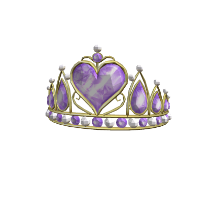 Princess Tiara Heart Crystal And Pearls Purple Roblox item