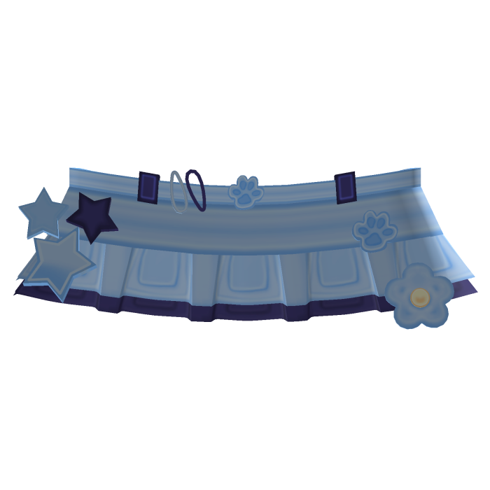 Kawaii Blue Puppy Ruffle Skirt