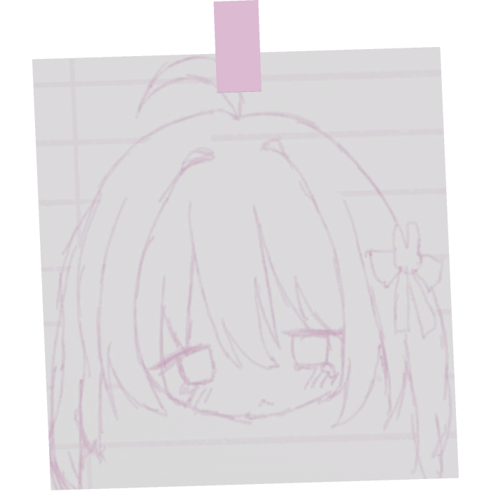 ♡ : moe anime girl paper note in pink