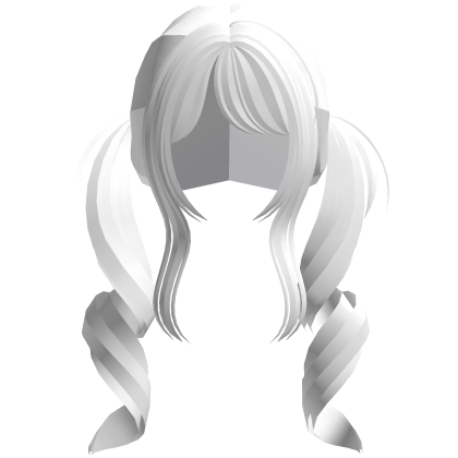 kawaii pigtail swirls in white