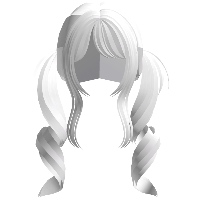 kawaii pigtail swirls in white