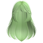 Long Flowy Anime Hair w/ Bangs (Light Green)