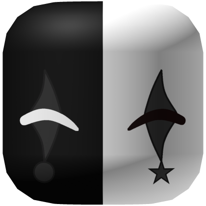 Backwards Black and White Jester Symbol Mask Roblox item