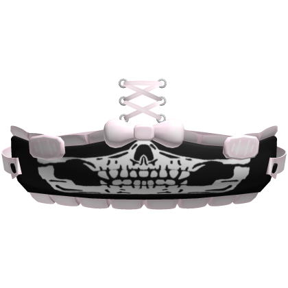 Sickly Creepy Cute Skull Chibi Mask in Pink