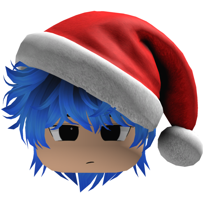 fluffy hair Christmas beret hat emo y2k (Blue)