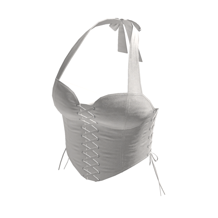 Lace-Up Halter Corset Top (White)
