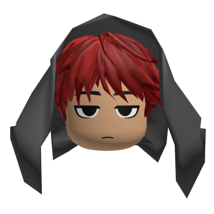 Dashie Messy Red Hair W/ Hood & Lazy Boy Face Roblox item