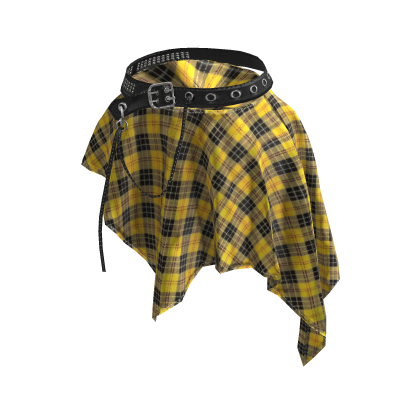 💜 Layered Check Wrap Skirt_Yellow thumbnail