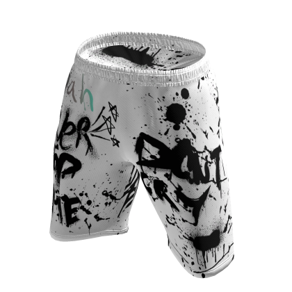 Graffiti streetwear white shorts thumbnail