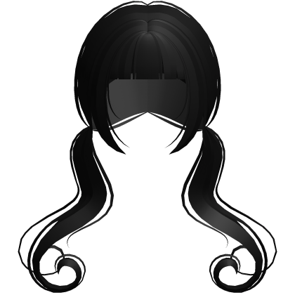 cute long anime pigtails with bangs black