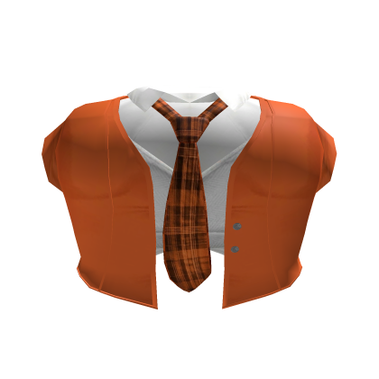 ♡ sweet orange with tie school girl uniform Roblox item