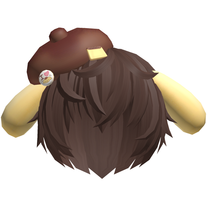 ♡ cute kawaii pompompurin boy hair 🍮 brown