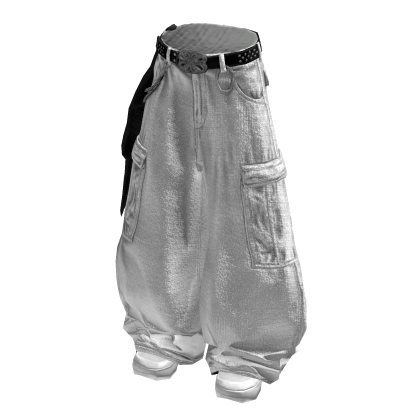 White Baggy Cargo Pants /w Bandana thumbnail