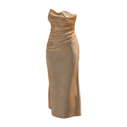 Gold Long Silk Slim Satin Gown Dress