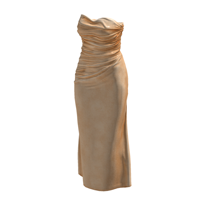 Gold Long Silk Slim Satin Gown Dress