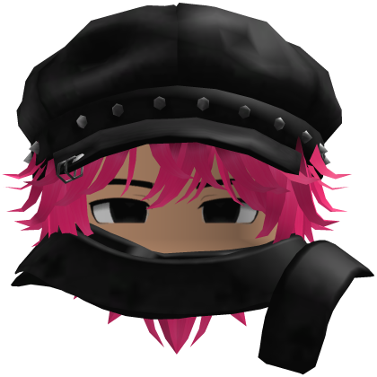 Cute Y2K emo pink hair with beret Roblox item