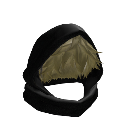Blonde Messy Emo Hair with black hood Roblox item