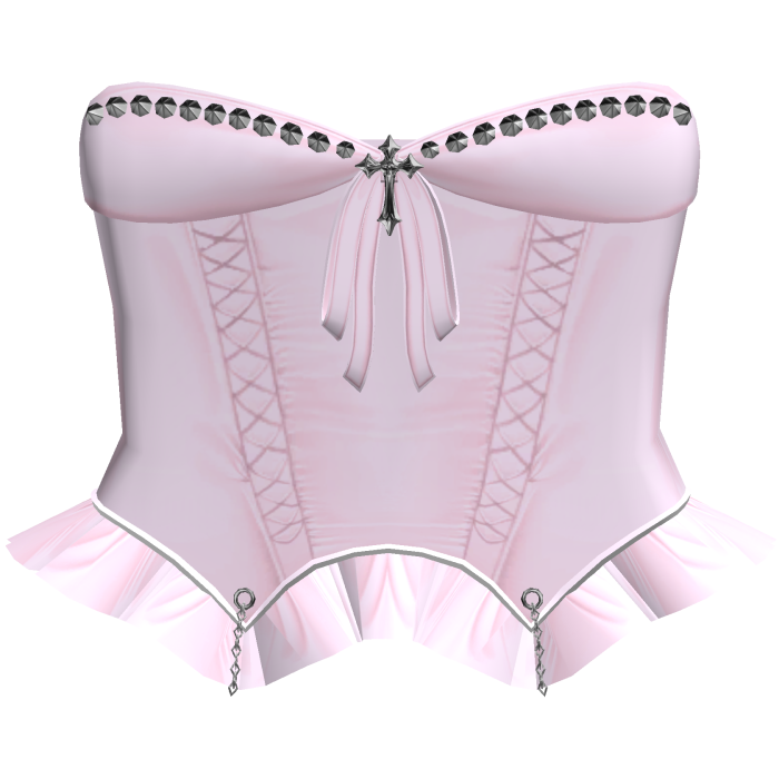 ♡ pink gothic corset dress w/ cross ♡