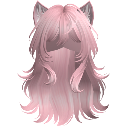 Messy Wavy Anime Girl Cat Hair Pink Roblox item