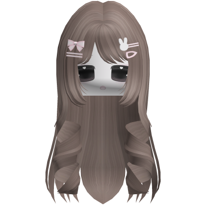 cute long curly w accesorys and face (dust brown)