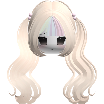  ♡ Kawaii pigtails hair blonde + moe chibi face
