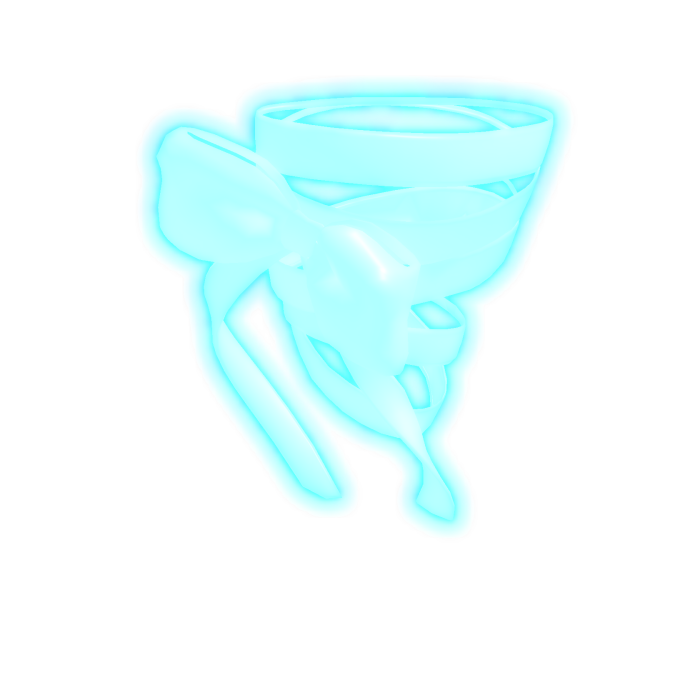 blue neon silk bow twisted (korblox) [EMISSIVE]