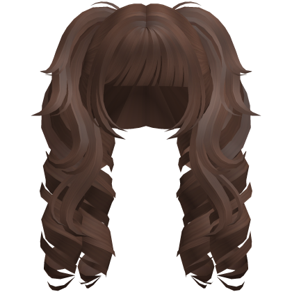 Curly Fluffy Anime Pigtails Brown Roblox item