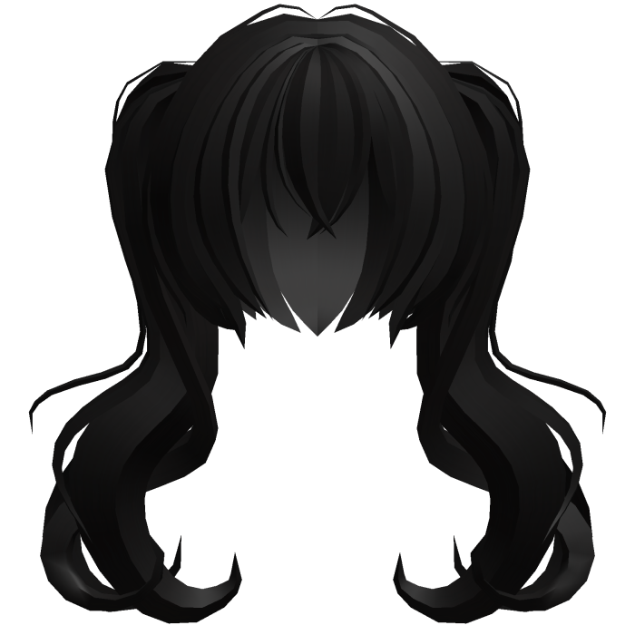 black moe messy long hikikomori pigtails