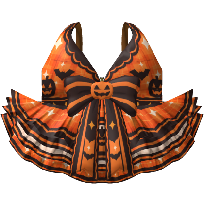 Cutesy Orange Halloween Doll Dress