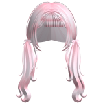 Pink Kawaii Pigtails W Soft Pink Bows