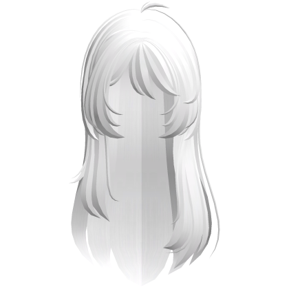 Long messy layered straight hair in white