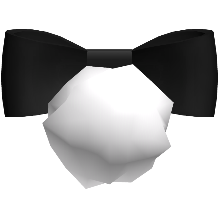 ♡ : cute white baby bunny tail w/ black bow