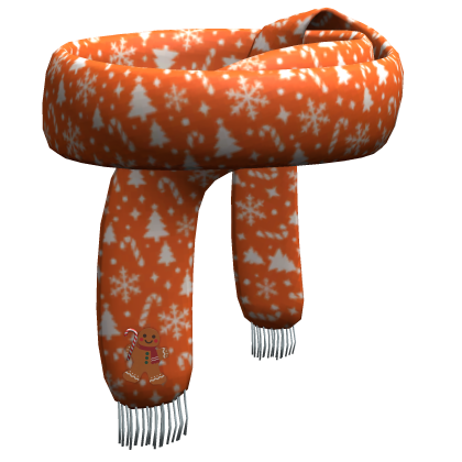 orange cozy christmas scarf