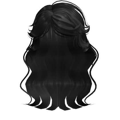 R6 Blocky wavy girl hair [Black] Roblox item