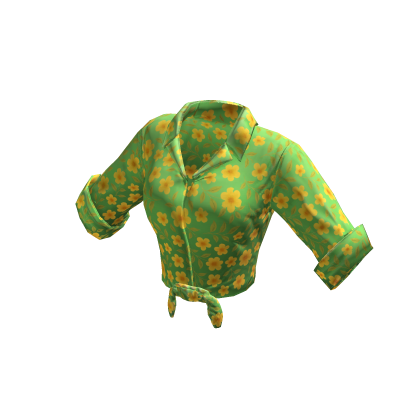 Summer Shirt | Tied Up | Pastel Green | Flowers