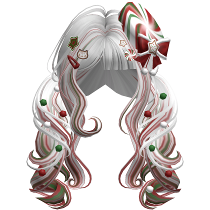♡ Christmas Peppermint Pigtails (Red & White)