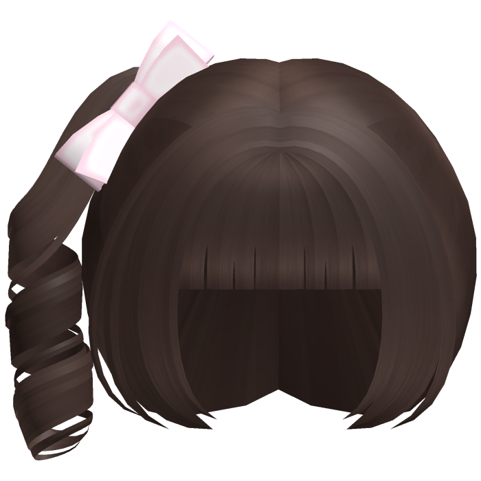 brown kawaii curly side ponytail cutie