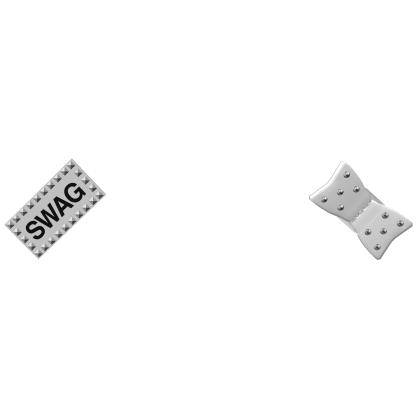 alt studded swag hair ties in white & black Roblox item