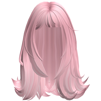 Long FLuttering Layered Choppy Hair (Pink) Roblox item