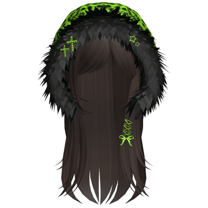 Neon Green Leopard Hood Girl Brown