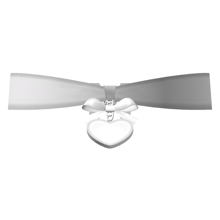 white cutesy ribbon choker 