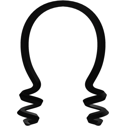 ♡ Black Cutesy Kawaii Curly Swirly Bangs Roblox item