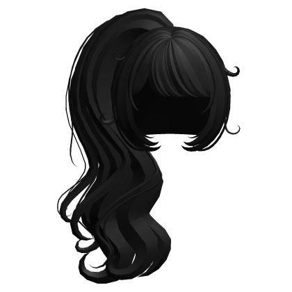 ♡꒱ adorable long black cute swirly ponytail Roblox item
